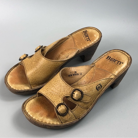 Born Women’s Tan Block Heel Sandals Size 7M - Picture 5 of 13